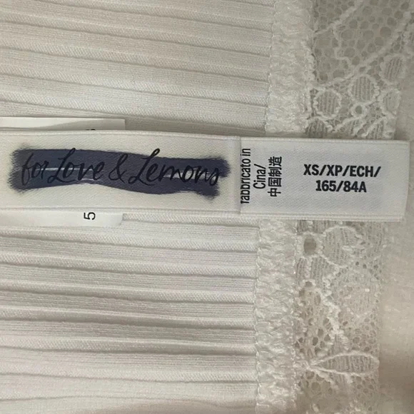 New! For Love & Lemons Dahlia White Sleep Bralette Top 3815 - Picture 5 of 8